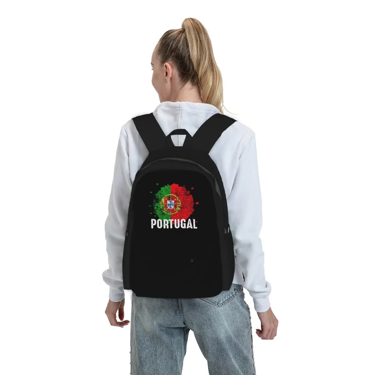 Zaino con bandiera del Portogallo per ragazzi e ragazze, borsa per libri, borsa da scuola per bambini, borse a tracolla per laptop per uomini e donne