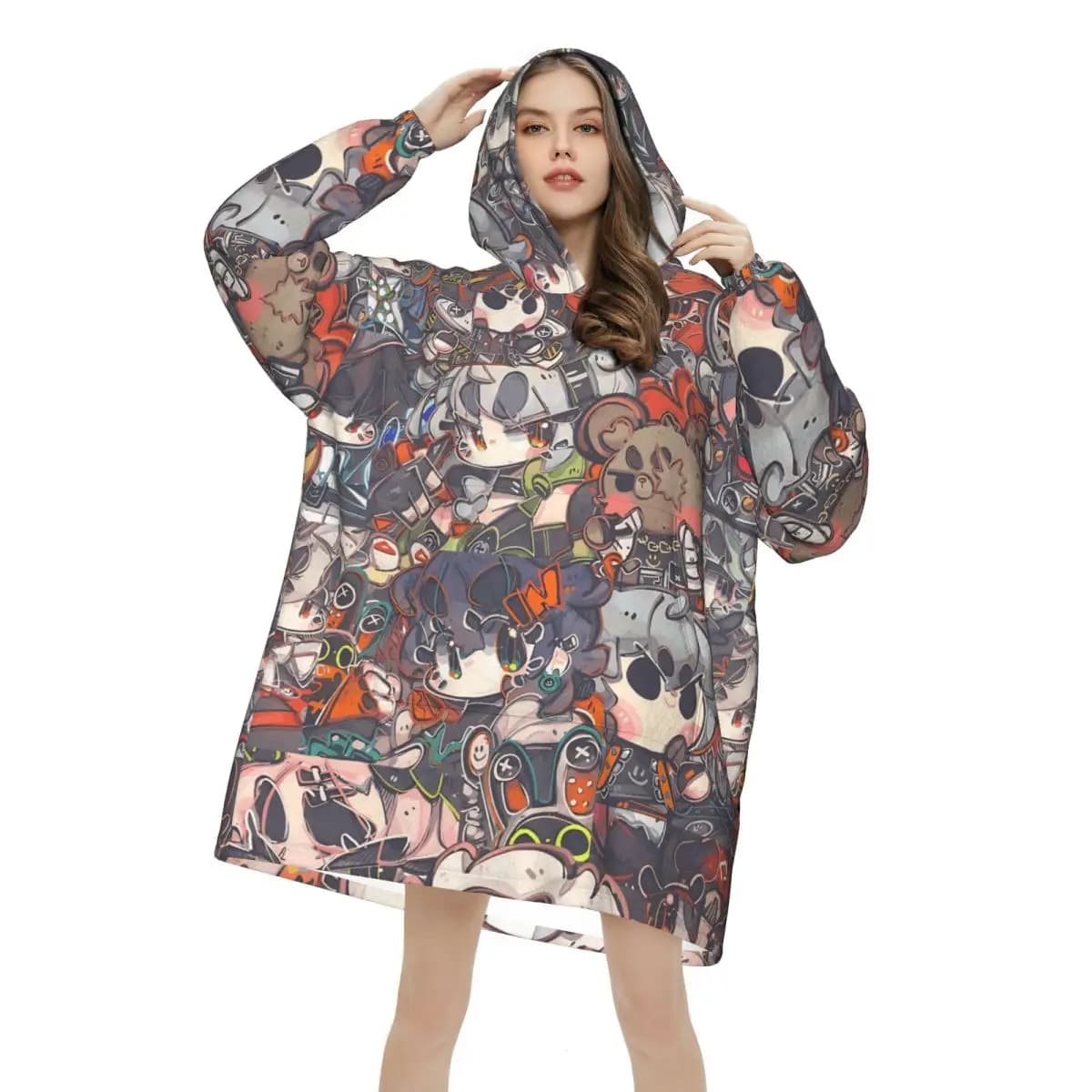 Zenless Zone Zero Blanket Hoodie Wearable Blanket Large with Pocket Warm Sleeping Bag Soft Cozy Onesie