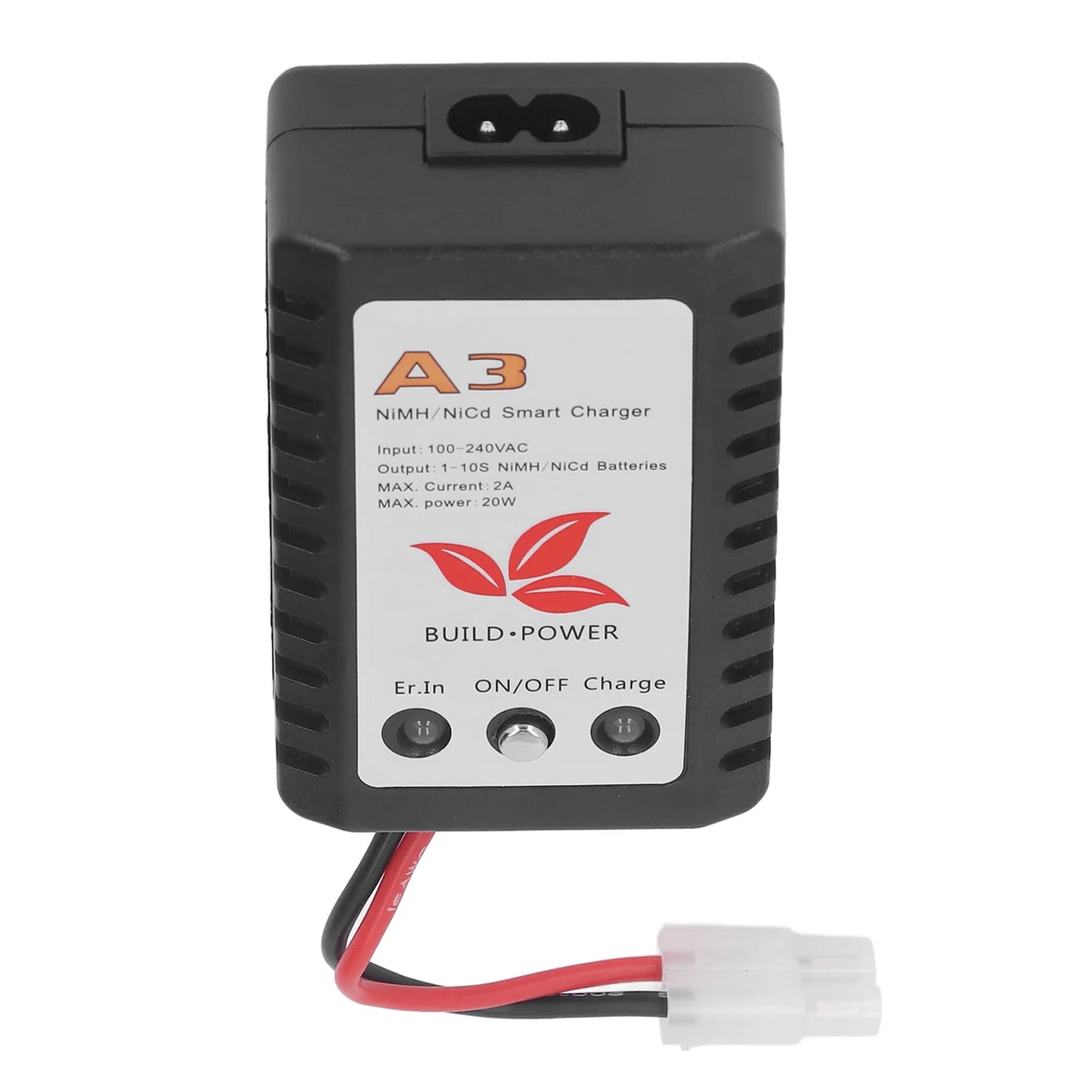 20 W smart battery charger with LED indicator for NiMH NiCd battery packs from 6 V 7,2 V 8,4 V 9,6 V AC 110‐240 V Plug USA