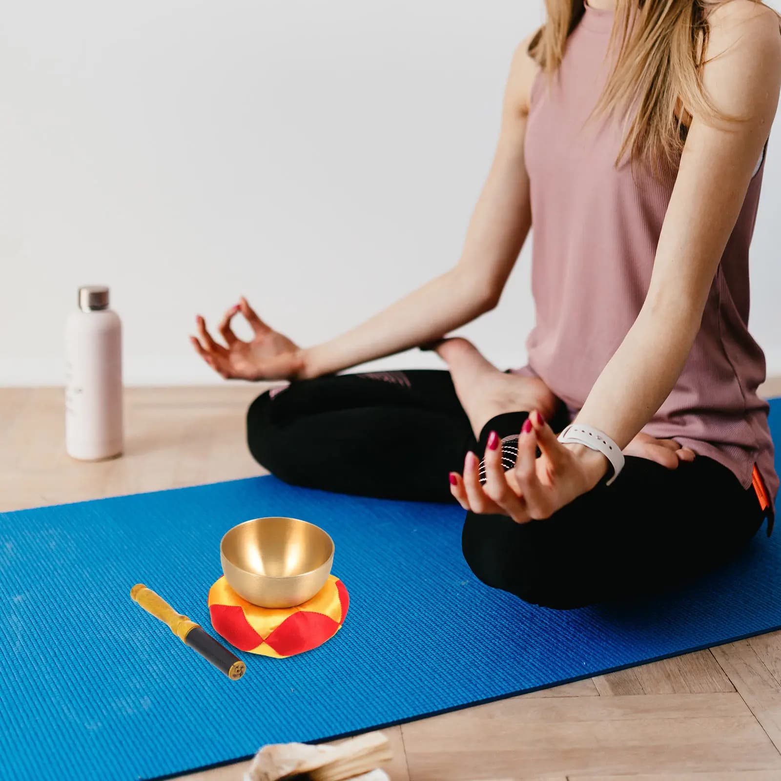 1 Set Tibetan Singing Bowl Meditation Sound Bowl Copper Wood Cotton Yoga Healing Tool Portable Spiritual Instrument For Sleep