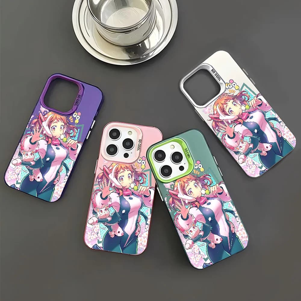 1pc Ochako Uraraka Phone Case Phone Case IMD Color Silver Shell For IPhone 16 15 14 13 12 11 Pro Max Plus