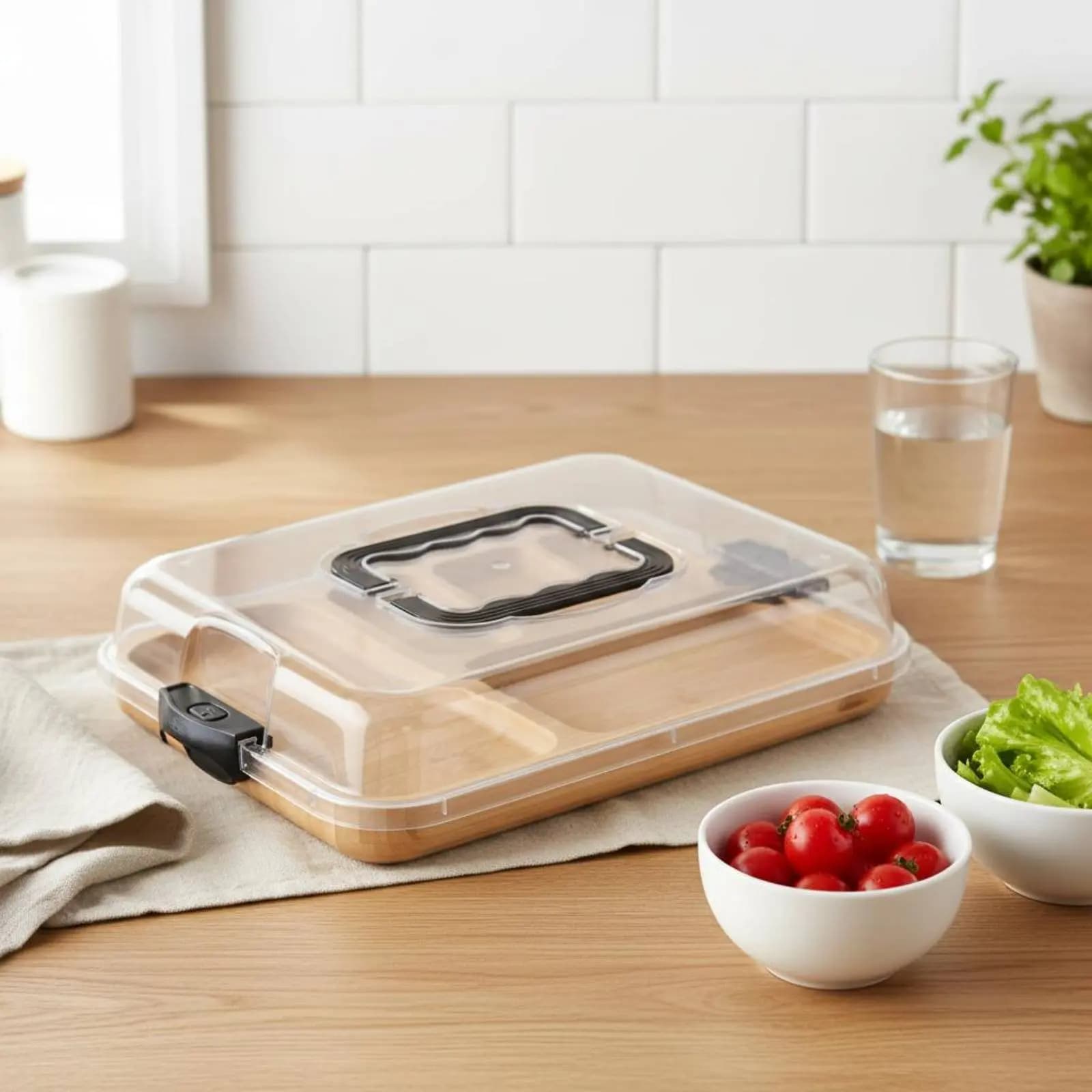 Contenitore per Alimenti in Vetro Riutilizzabile con Coperchio, Scatola per Pasti Divisa, Contenitore per Preparazione Pasti Senza BPA, Impilabile e Sicuro per Frigorifero