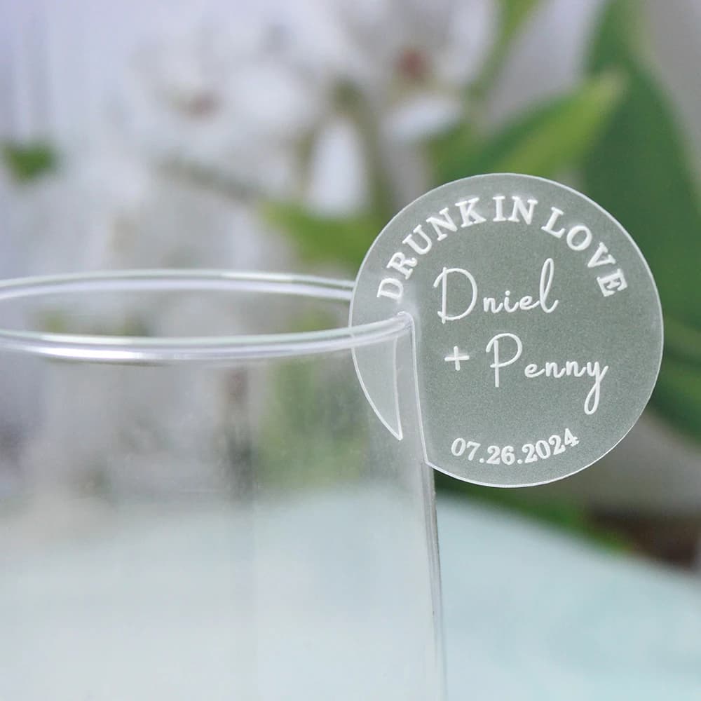 30/50/100 pezzi pennarelli per bevande da sposa incisi personalizzati ciondoli per Cocktail ciondoli personalizzati per bicchieri da vino DKR01