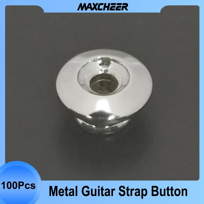 100 Pezzi Fermacorda in Metallo per Chitarra 16x9mm, Bloccacorda per Basso e Ukulele con Vite, Accessori Musicali Cromati