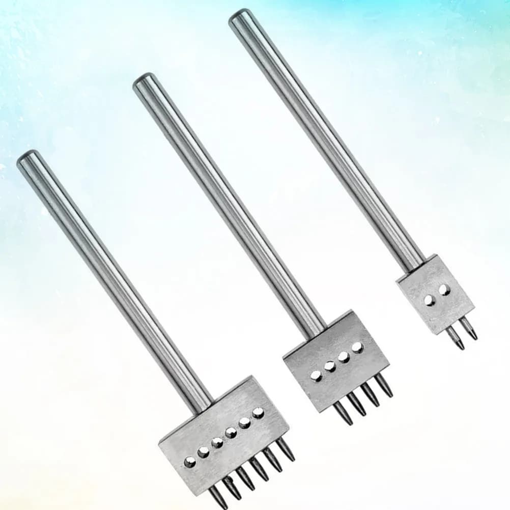 Steel Hole Punch Kit 3 in 1 6mm Round Punch Tool for Leather Sewing Crafts DIY Decorative Projects