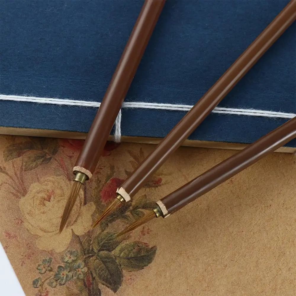 3pcs/set Oil Painting Stationery Art Hook Line Pen Calligraphy Brush Brush Pen Paint Brush