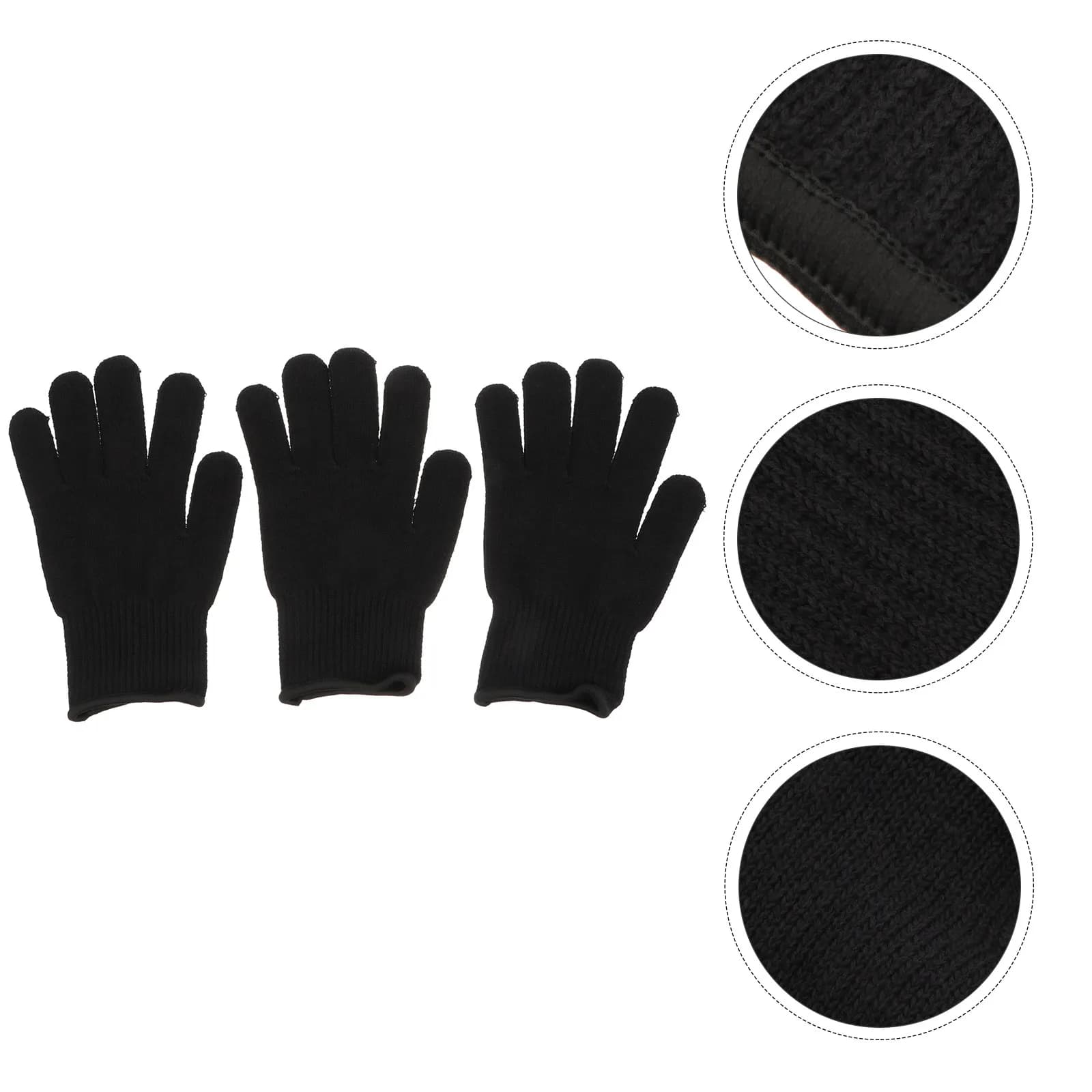 Set of 3 Gloves Resistant to Heat for Iron Hairpins, Cotton Protective Gloves for Styling, Professional and Home Use
