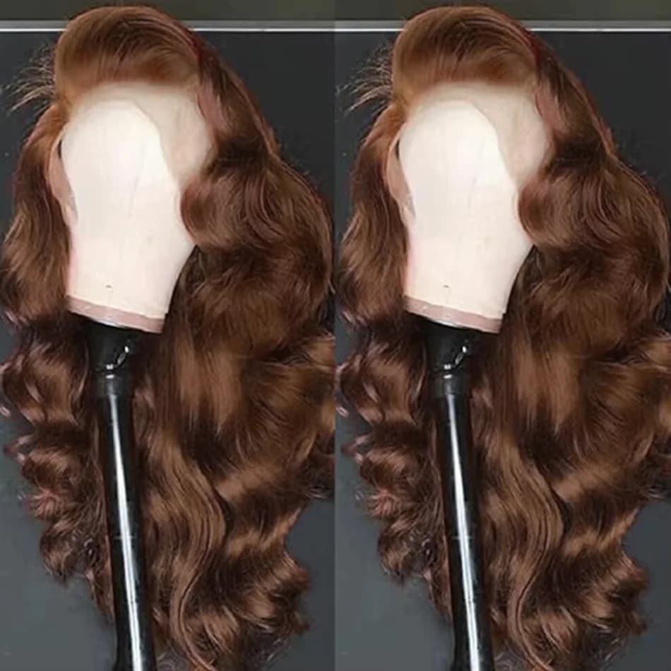 Dixtefo Chocolate Brown Body Wave Wigs 200 Density 18-40 Inches HD Lace Frontal Human Hair Wigs