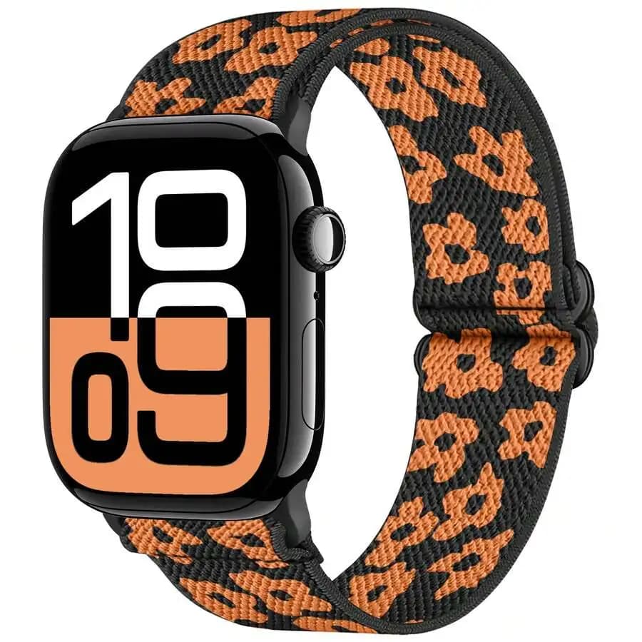 Stretchy Band Compatible With Apple Watch Band Ultra 2 49mm 46mm 45mm 44mm 42mm 38mm 40mm 41mm Men Women, Soft Nylon Elastic