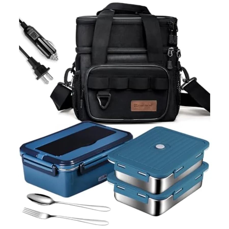 Scaldavivande Elettrico Portatile 80W, Contenitore Termico per Adulti, per Lavoro/Auto/Camion/Casa, 1.8L, Scaldavivande Riscaldante