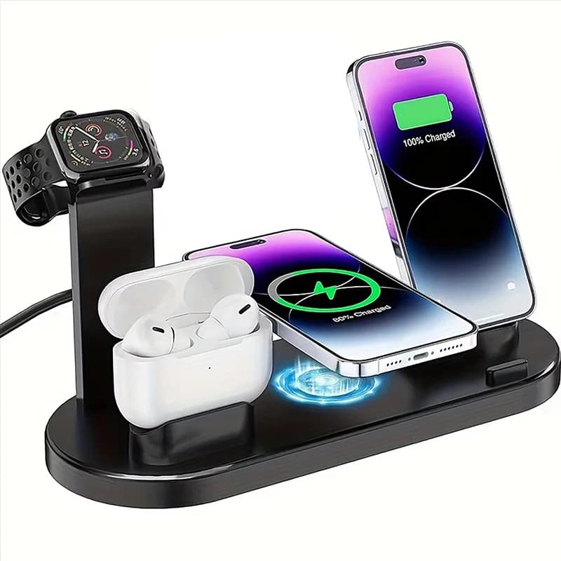 Support for 30W 7 in 1 wireless charger for iPhone 14 13 12 11 XR Apple Watch Airpods Pro iWatch 8 7 6 Quick charging station