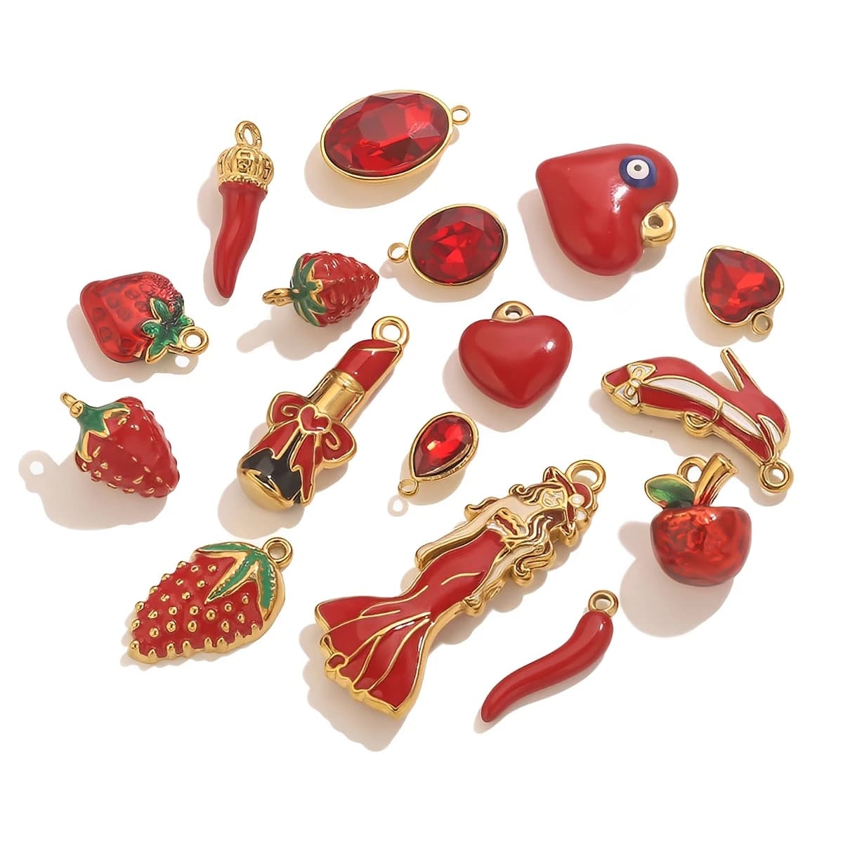 Commercio all'ingrosso di accessori per orecchini da donna fai da te con ciondolo a forma di cuore gotico vittoriano in acciaio inossidabile