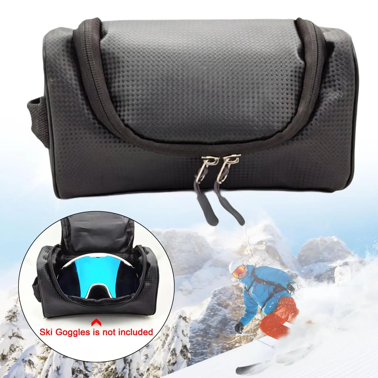 Custodia per occhiali da sci, portaoggetti, custodia da viaggio leggera, custodia protettiva, custodia per occhiali da neve, custodia per occhiali sportivi