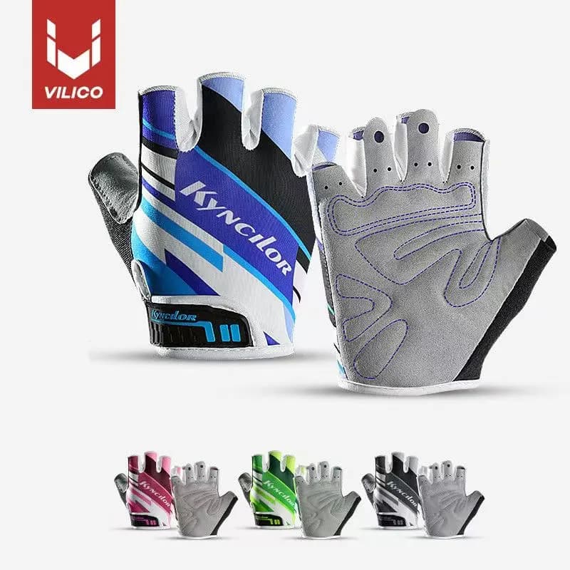 Cycling Gloves Mid-Length Men's Women's Anti-slip Breathable Exercises Without fingers for Bike Sports Gym