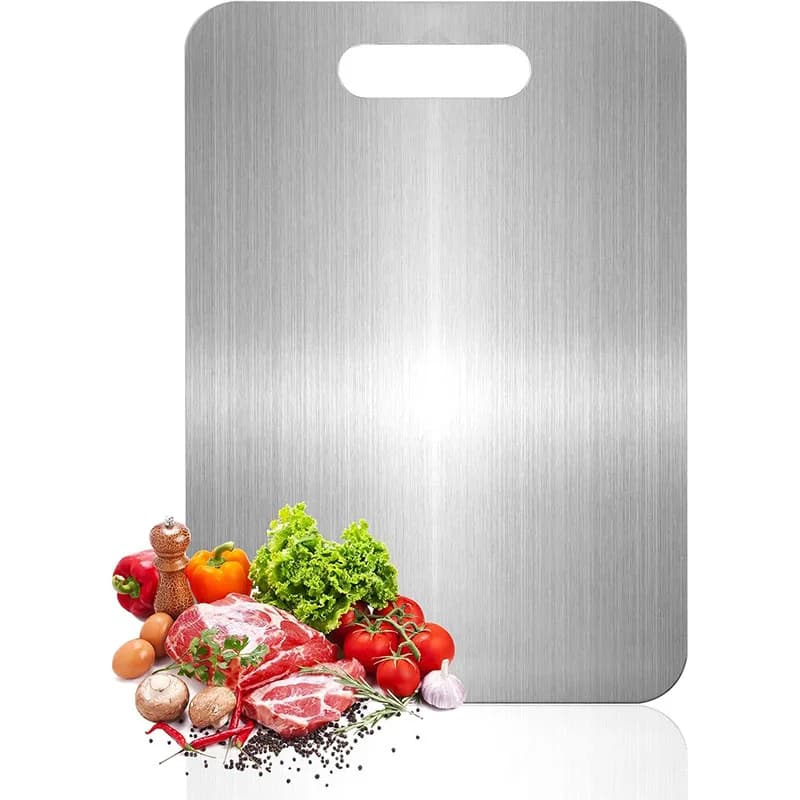 Portable 316 Titanium Stainless Steel Chopping Board Thickened Double Sided Food Grade Kitchen Cutting Board