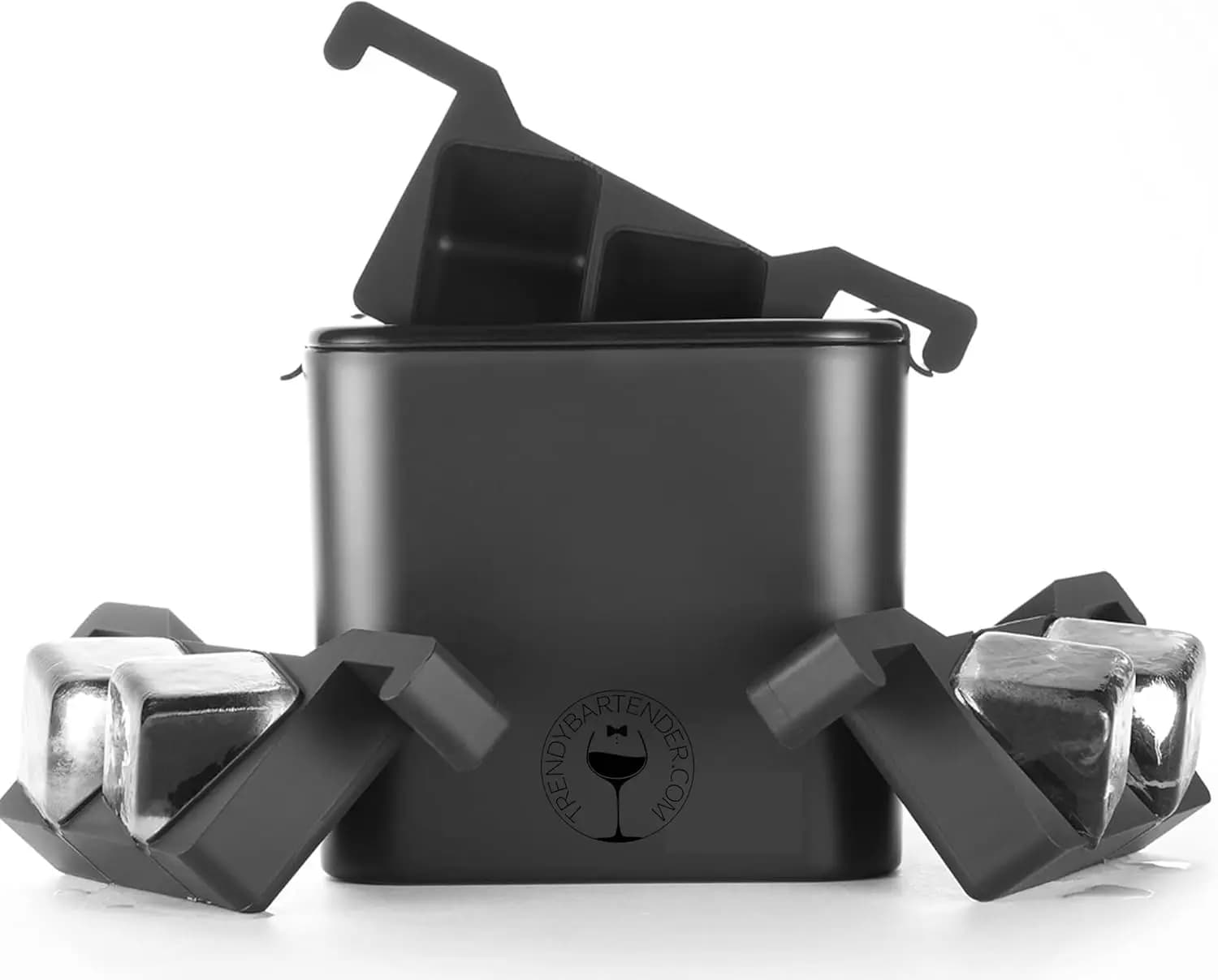 Macchina per il ghiaccio a cubetti di cristallo Crystal Clear Square Cube - Nero, 4 stampi