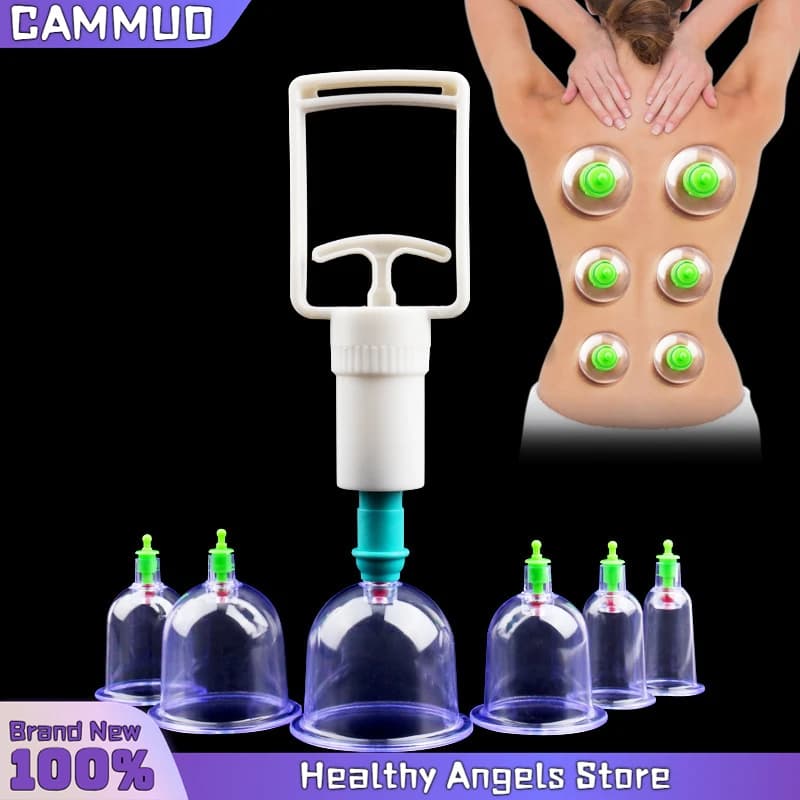 Vacuum cup set with pump gun Suction cups Back massage Body cups Detoxifying anti-cellulite therapy cans Healthcare jars