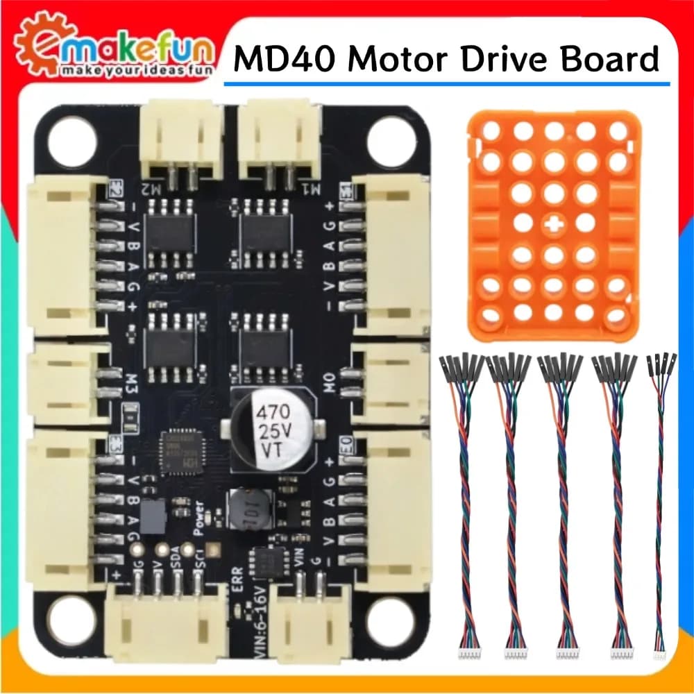 I2C Communication 4 Channel Closed-loop Encoder DC Motor Driver Fully Compatible with Arduino ESP32 Raspberry Pi Microbit