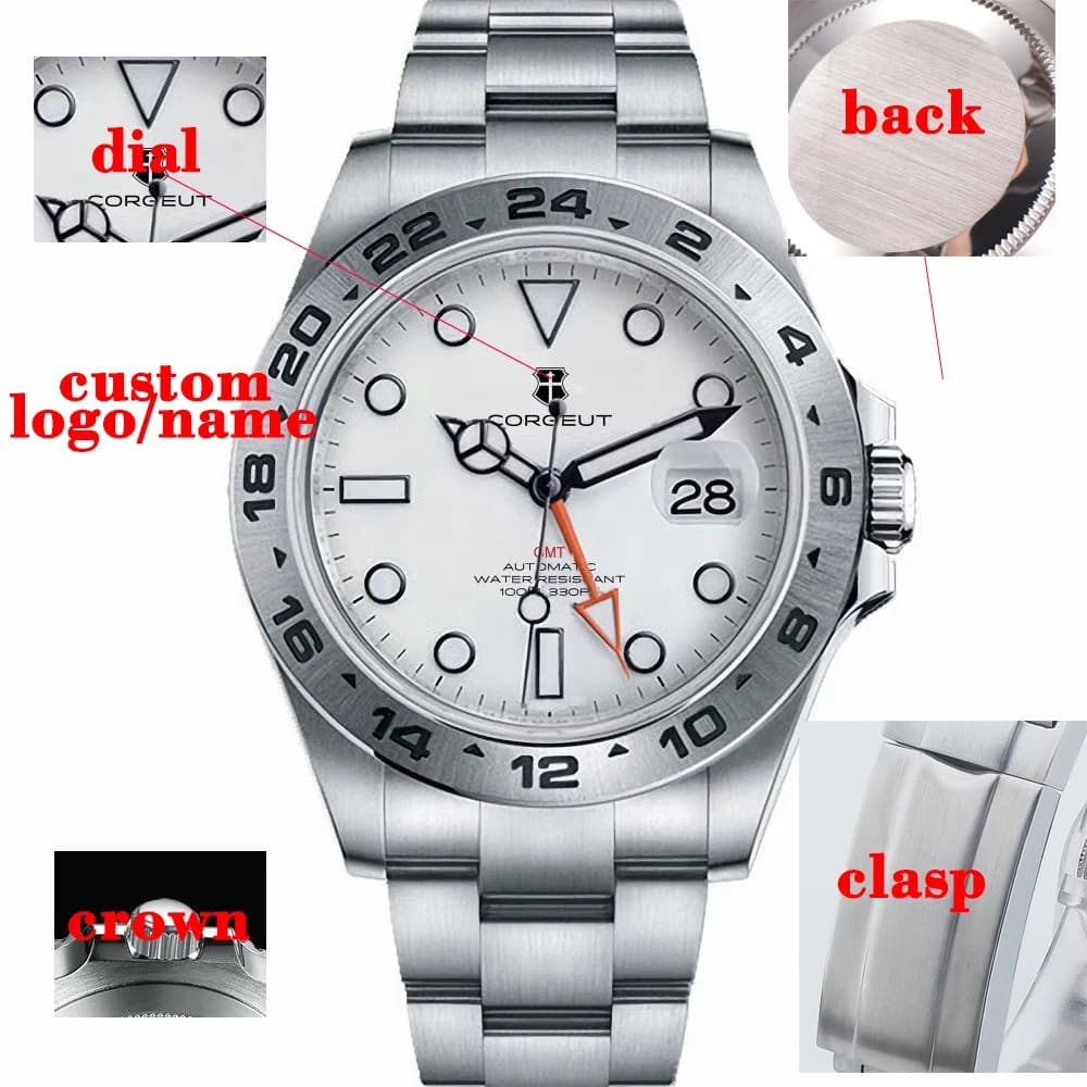 39MM Custom logo/name Sapphire NH34 Automatic Mechanical Mens WristWatch Sterile Dial 10Bar Luminous Sport Male Clock