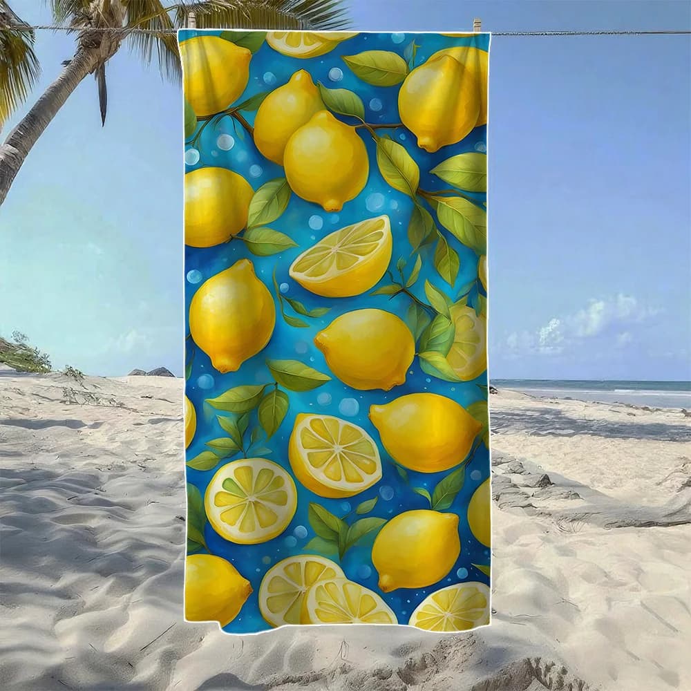 Telo mare con stampe di spiaggia tropicale e cocco, morbido e ad asciugatura rapida, perfetto per viaggi all'aperto, campeggio e spiaggia estiva