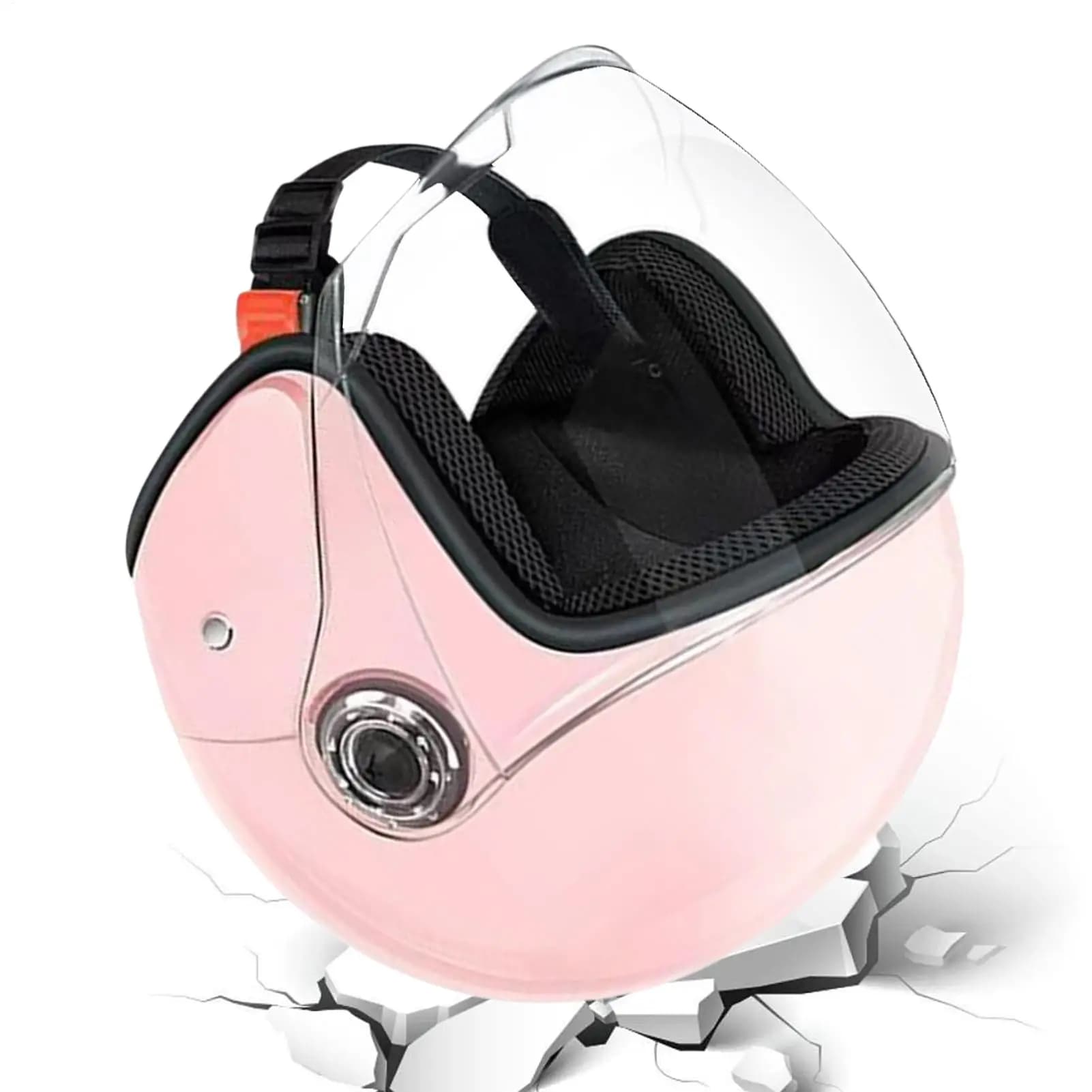 Casco per moto Casco moto mezza faccia Equipaggiamento protettivo con visiera per donna Uomo Avventura Scooter da equitazione all'aperto