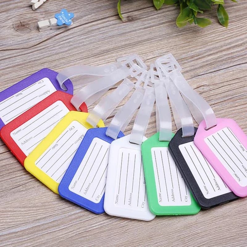 Etichetta per bagagli in plastica semplice tinta unita Donna Uomo Valigia da viaggio ID Indirizzo Titolare Etichette per bagagli Borsa d'imbarco Etichetta portatile