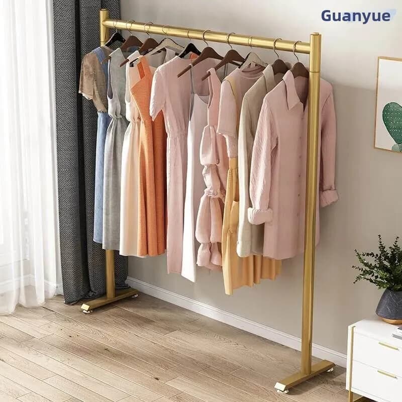 Simple Standalone Clothesline Indoor Bedroom Floor Mounted Thickened Clothes Hanger for Balcony Clothes Drying Rod Carbon Steel
