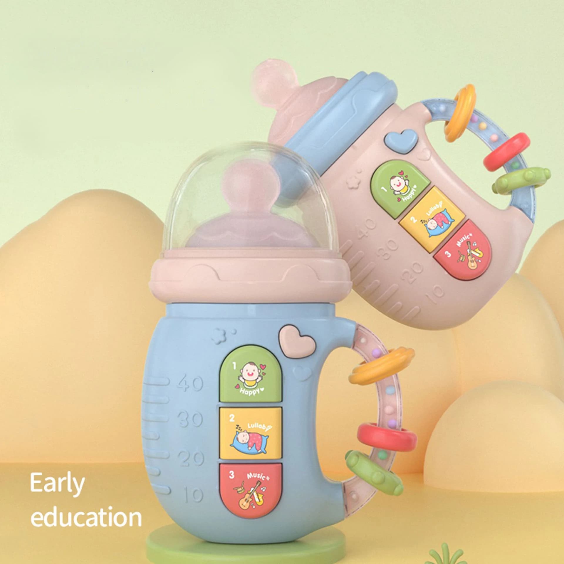Biberon Comfort Toys Infant sonaglio Bell giocattolo musicale con luci 18 + mesi giocattolo per l'apprendimento precoce per il regalo del neonato