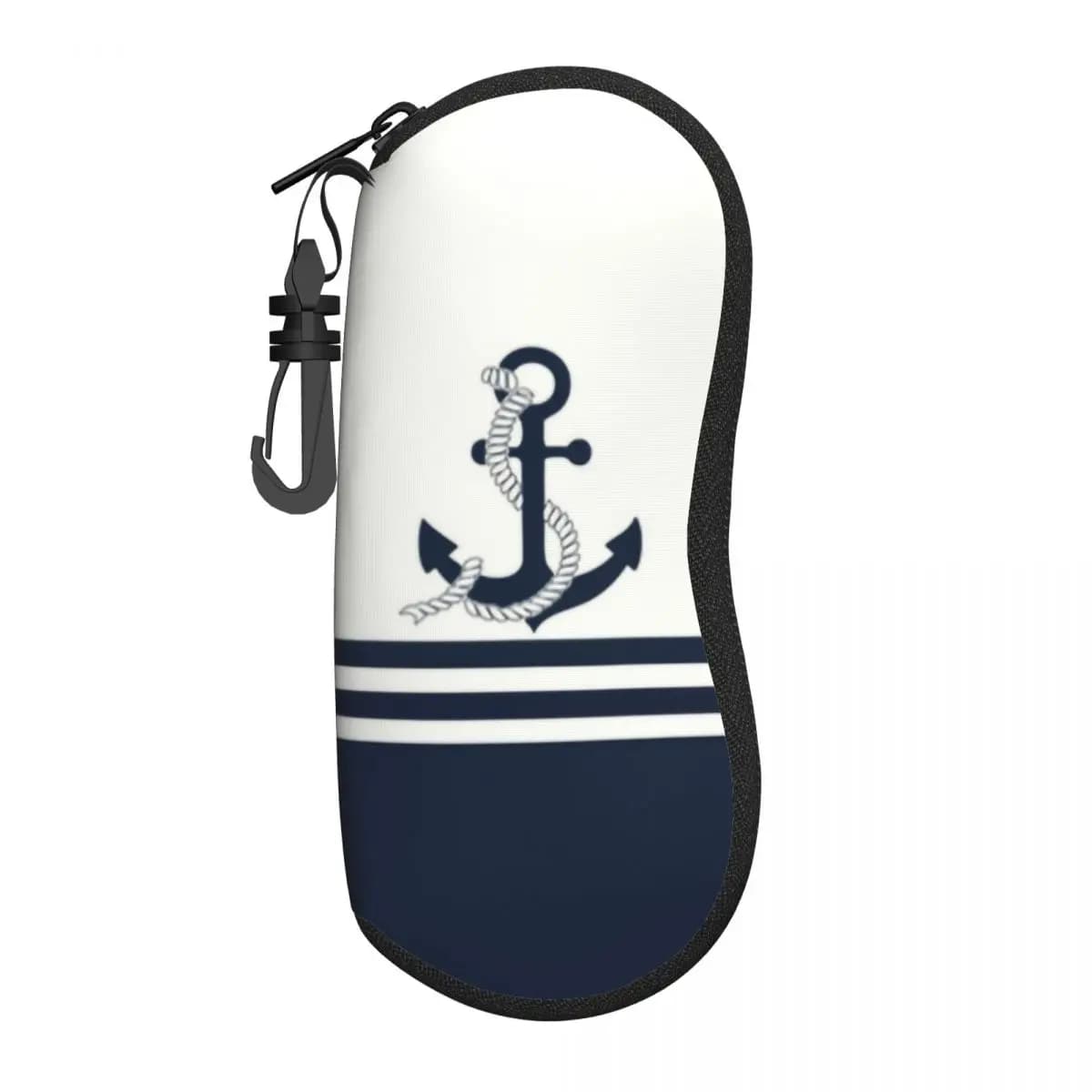 Custodie protettive per occhiali con guscio di barca con ancoraggio nautico a strisce blu navy personalizzate Custodia per occhiali da sole carina
