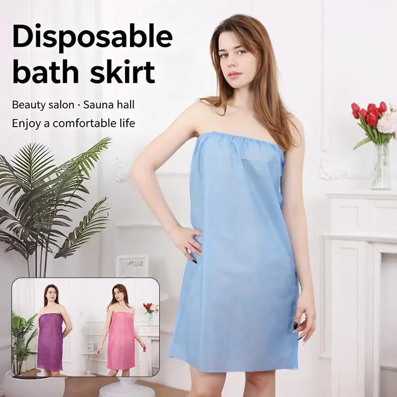 Accappatoio monouso per bagno, massaggi, sauna, reggiseno senza spalline, accappatoio extra lungo e spesso