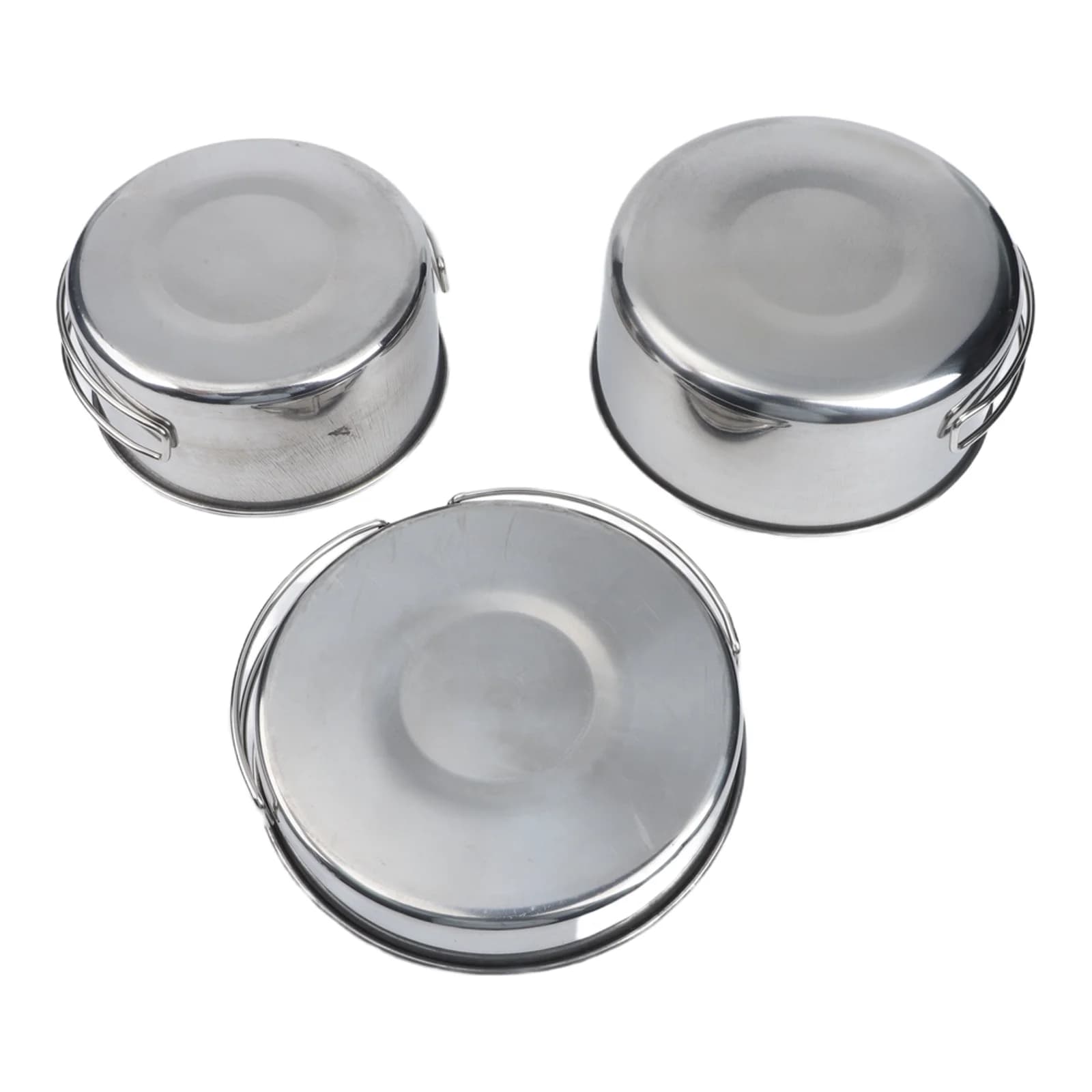 Pentole in Acciaio Inox 13,0CM D, 1,8CM H, Set da Cucina Pieghevole per Campeggio, Attrezzatura Portatile Resistente all'Usura