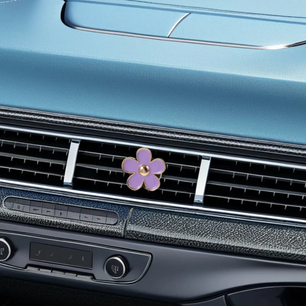 8 Pezzi Clip Deodoranti per Auto a Forma di Margherita, in Lega, a Cinque Petali, per Bocchette di Ventilazione, Fragranza a Lunga Durata, Accessori per Interni Auto