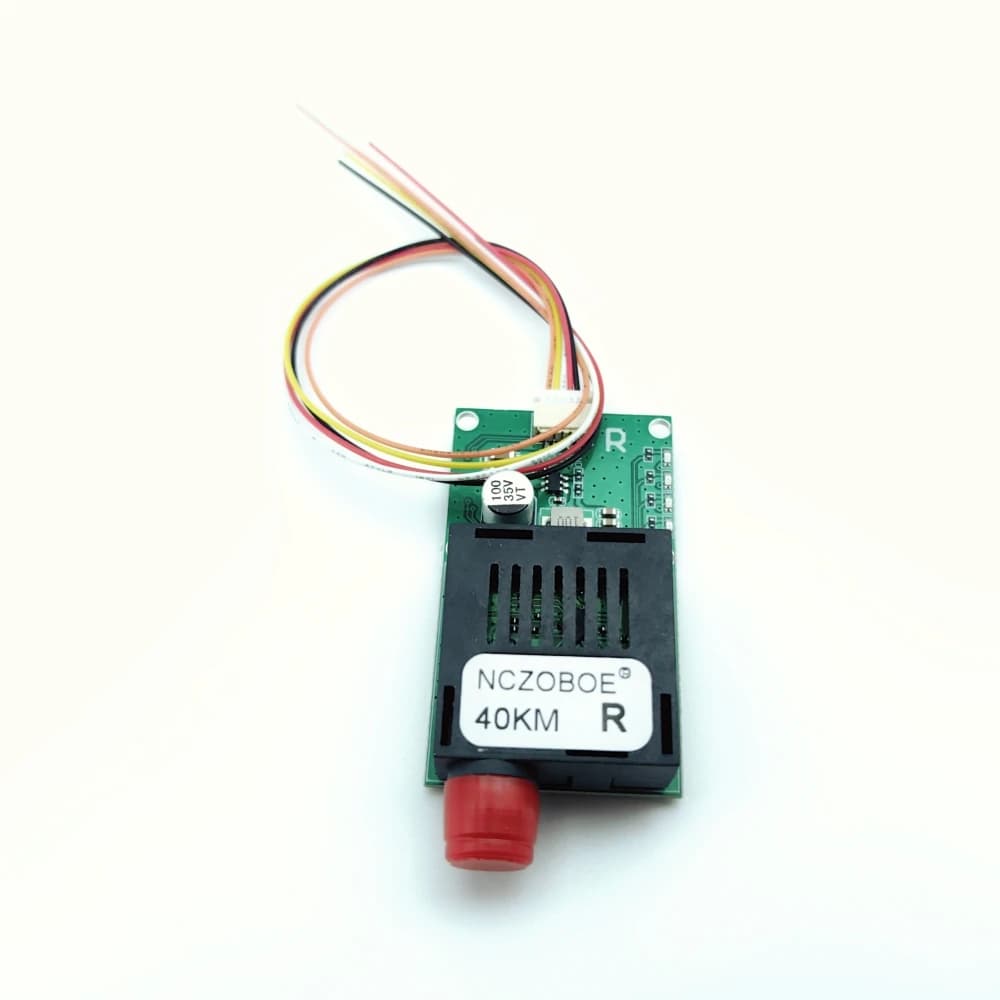 NCZOBOE Sky/Ground TTL Optical Transceiver Module DC 5.5-26V FC RX/TX/AV/VCC/GND Interface for Drones TTL to Fiber Optic Module