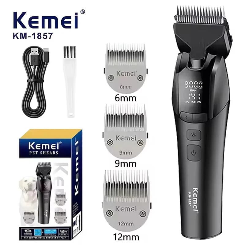 Professional animal towel Kemei 1857, rechargeable electric, cat hair shaver, dog haircut, 10W, animal hair towel.