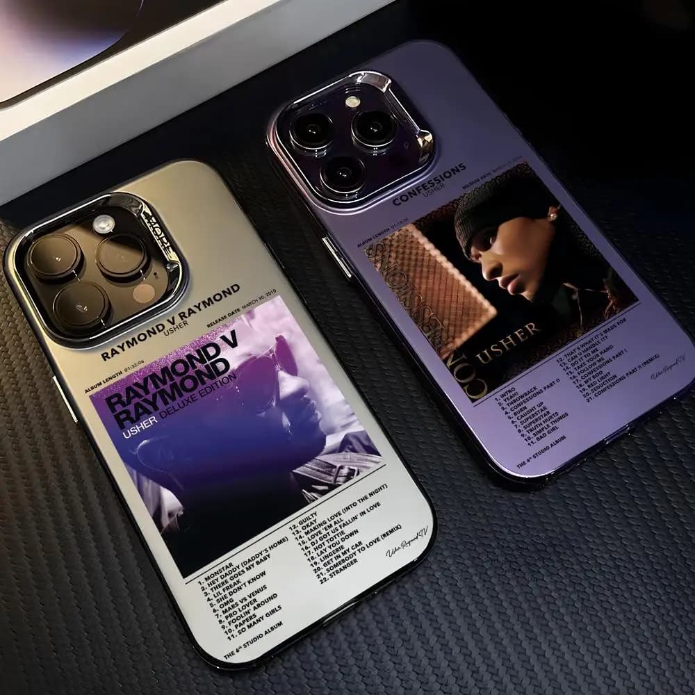 Phone Case Rapper U-Usher for iPhone 17 15 14 13 12 11 Pro Max, Designer Opaca Laser Aurora