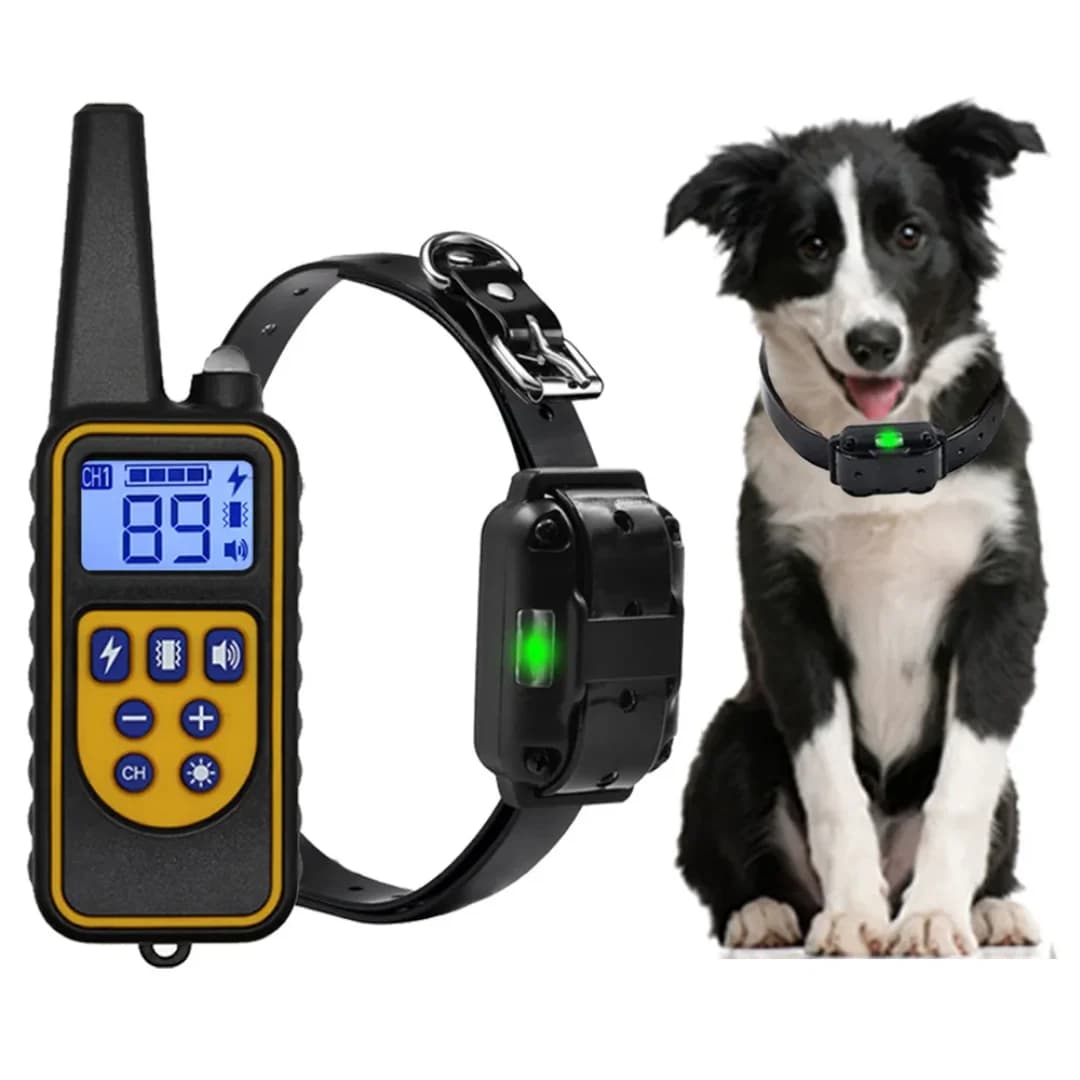 Collare Elettrico per Addestramento Cani 800m, Antiabbaio Ricaricabile con Vibrazione e Scossa, Collare Riflettente per Tutti i Cani