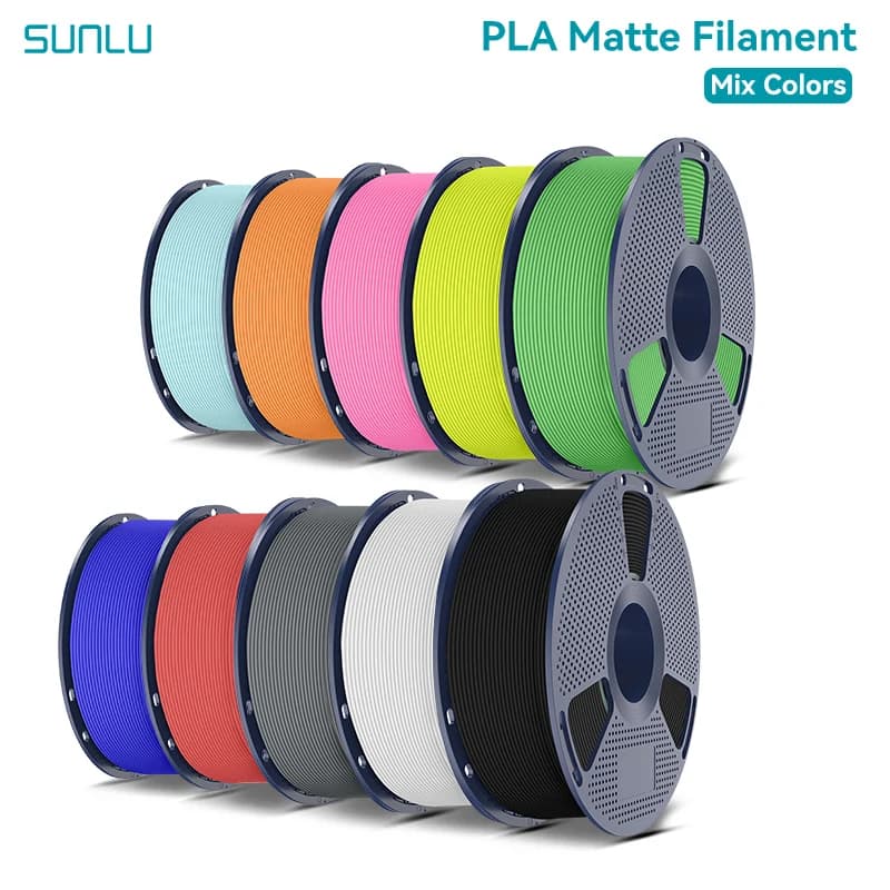 Filament PLA matt SUNLU 1,75 mm, satin texture, precise winding, multicolor, for most FDM 3D printers, 10 kg