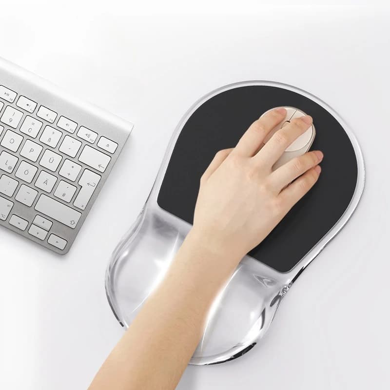 Protezione per il polso del tappetino per mouse trasparente con logo Protezione per il polso femminile Tappetino per mouse Supporto per il polso Tappetino per mouse in silicone per computer Commercio all'ingrosso