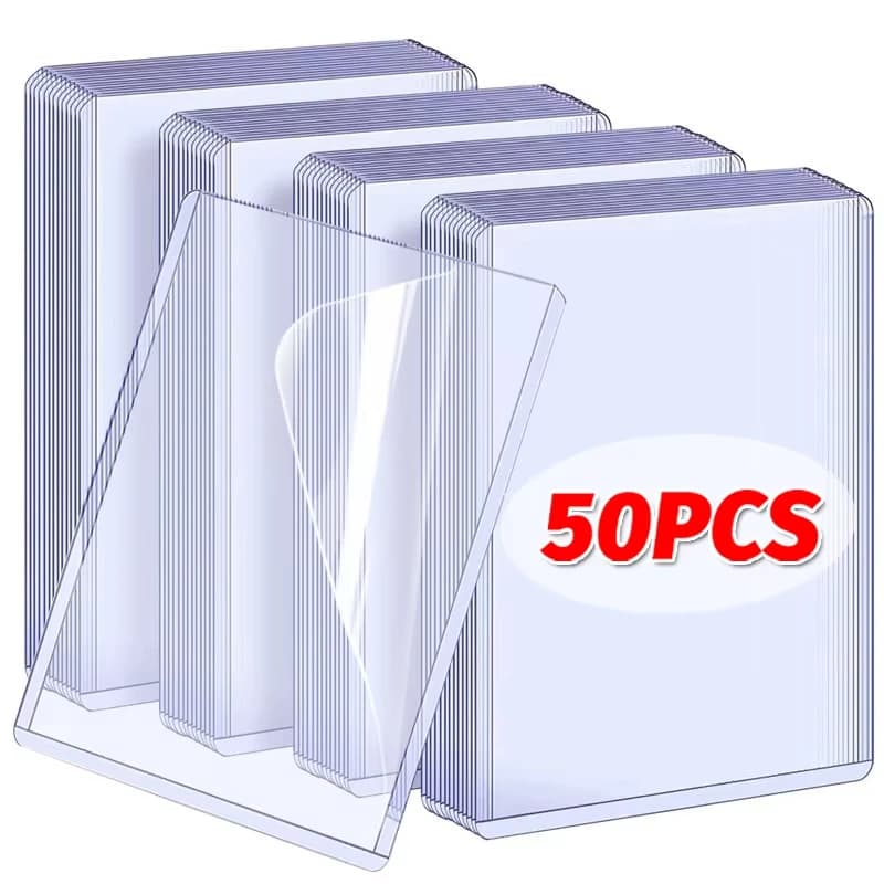 1/25/50 Transparent Covers for Korean Kpop Cards with Protective Film, Transparent Card Holder for Game Cards, 35PT Cover