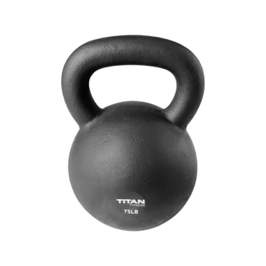 75 pounds cast iron kettlebell, single-piece fusion, LB signs, full body training