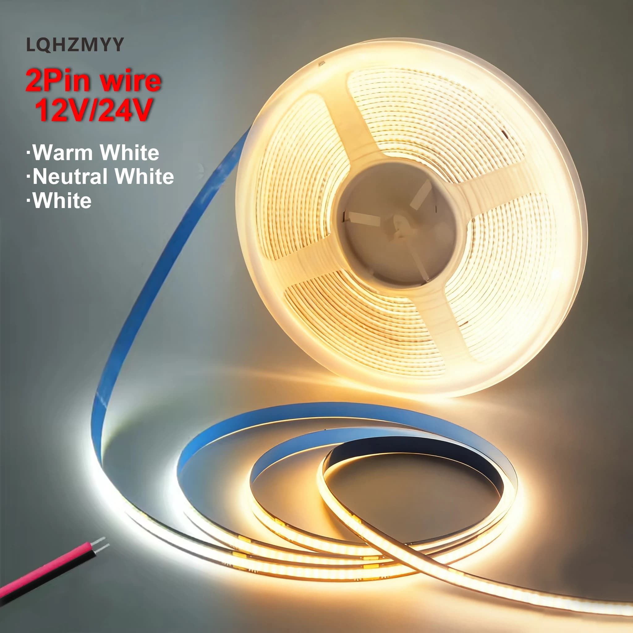 DC 12V COB LED Strip Light for Home Decor 3MM 5MM 8MM 0.5-5M 9 Color White/Red/Blue/Pink/Green Flexible Ribbon TV Backlight Rope