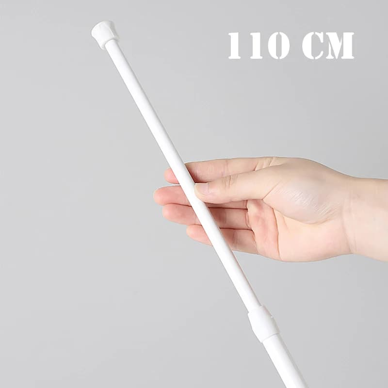 Asta per Tende in Metallo Regolabile 30-110cm, Telescopica a Molla, per Bagno e Doccia, Senza Foratura