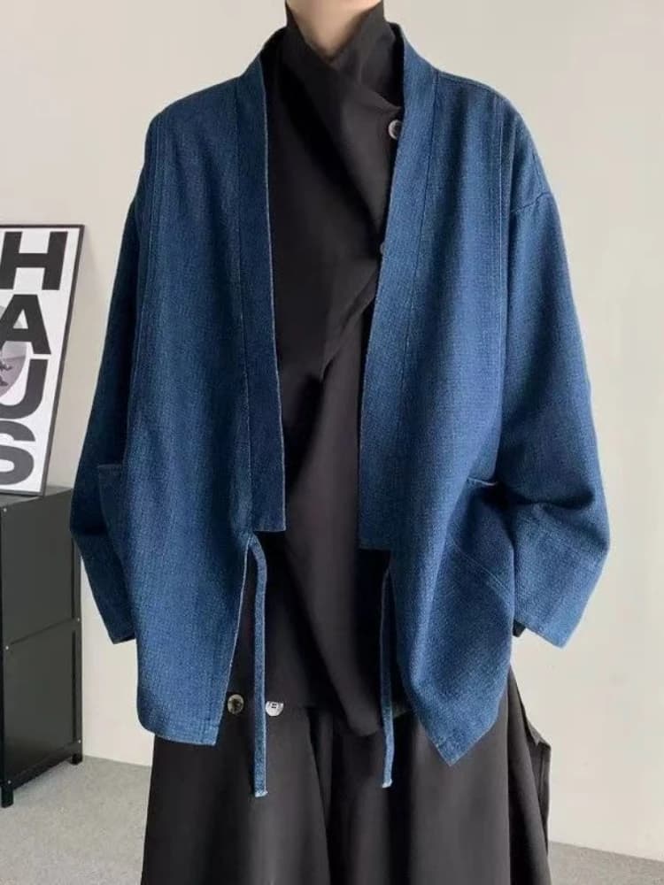 Cappotto di jeans vintage stile giapponese uomo donna unisex oversize quotidiano primavera autunno giacca di jeans alla moda cardigan a maniche lunghe