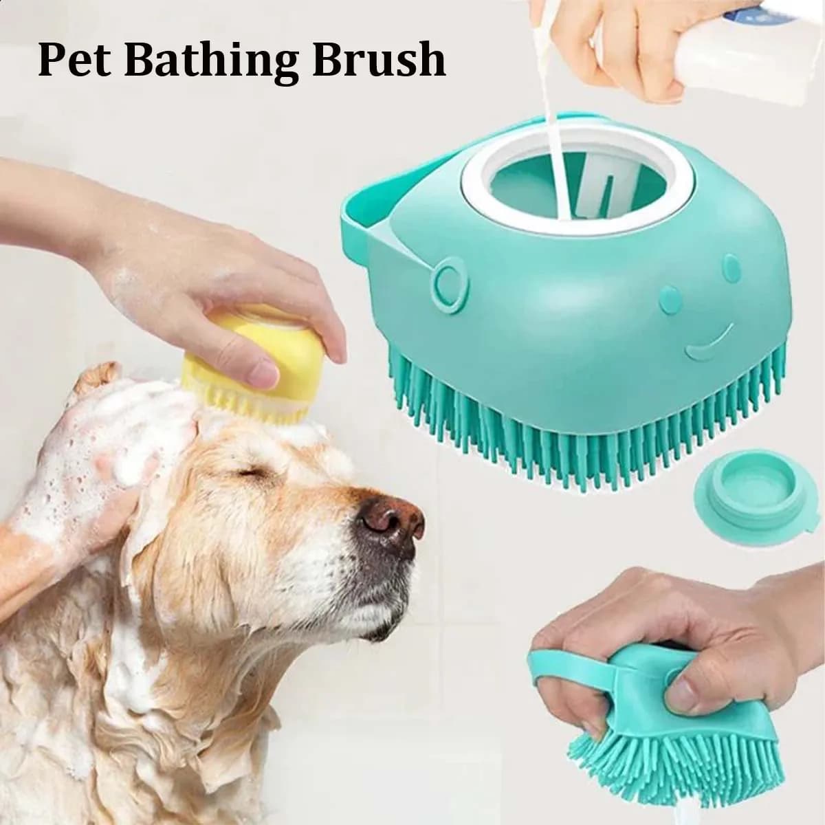 Spazzola da bagno per animali domestici Pettine in silicone morbido di sicurezza Massaggio per gatti Toelettatura Pettine per lavare Massaggio per bagno Toelettatura Lavaggio Shampoo Spazzola per sapone per animali domestici