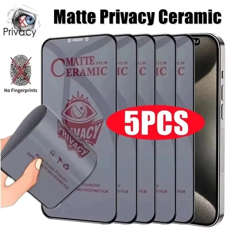5 Pezzi Pellicola Protettiva Opaca in Ceramica per la Privacy per Samsung S26 S25 Ultra S24 S23 FE A57 A37 A17 A07 A56 A36 A26 A55 A54 A53 A33 A16