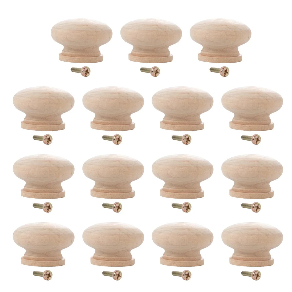 Maniglia per cassettiera rotonda in legno da 15 pezzi Maniglia per mobili in legno naturale Hardware per porta dell'armadio chic Maniglia per cassetto decorativa