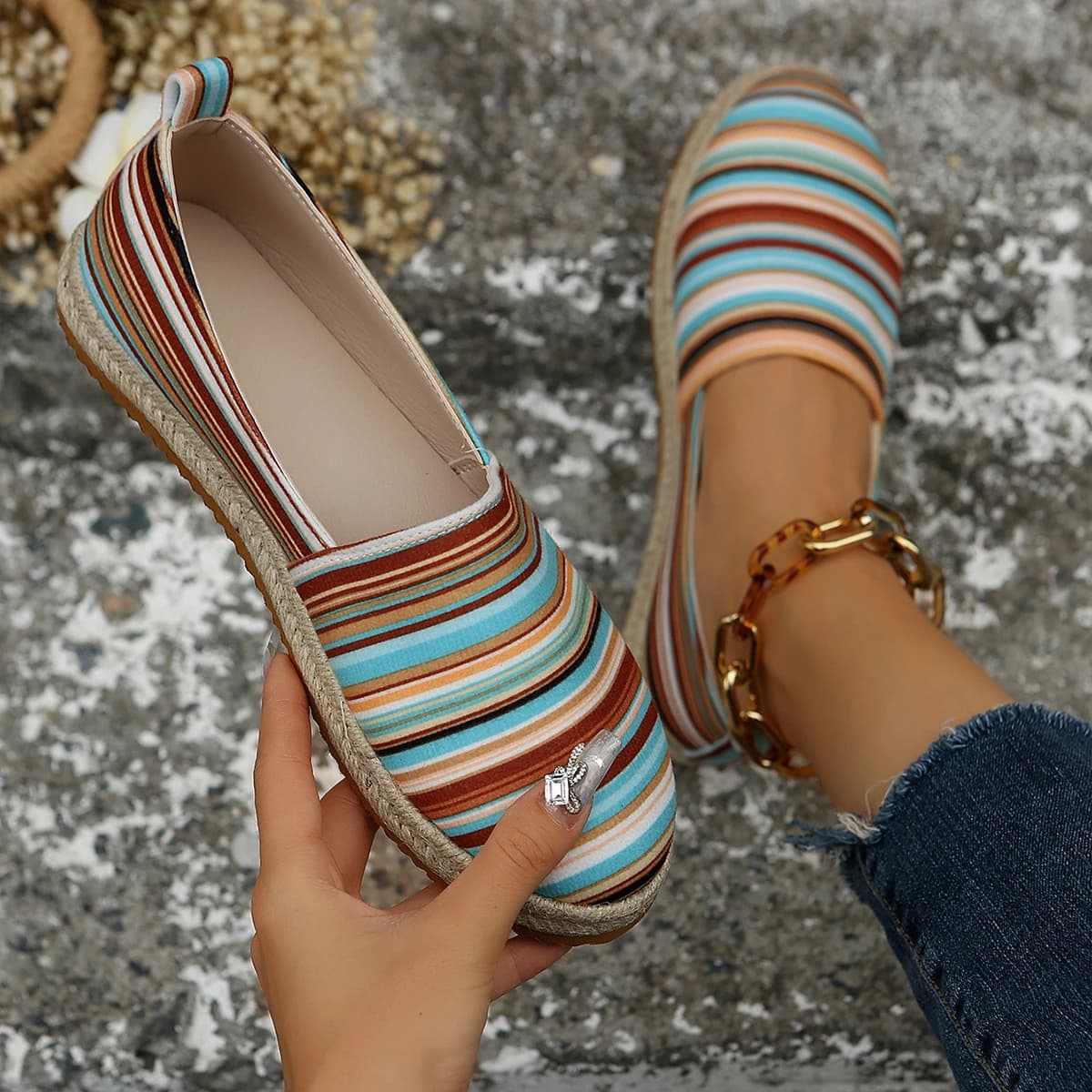 Mocassini da donna Primavera e autunno Sneakers comode da donna Scarpe da passeggio fatte a mano Scarpe casual resistenti all'usura traspiranti da donna