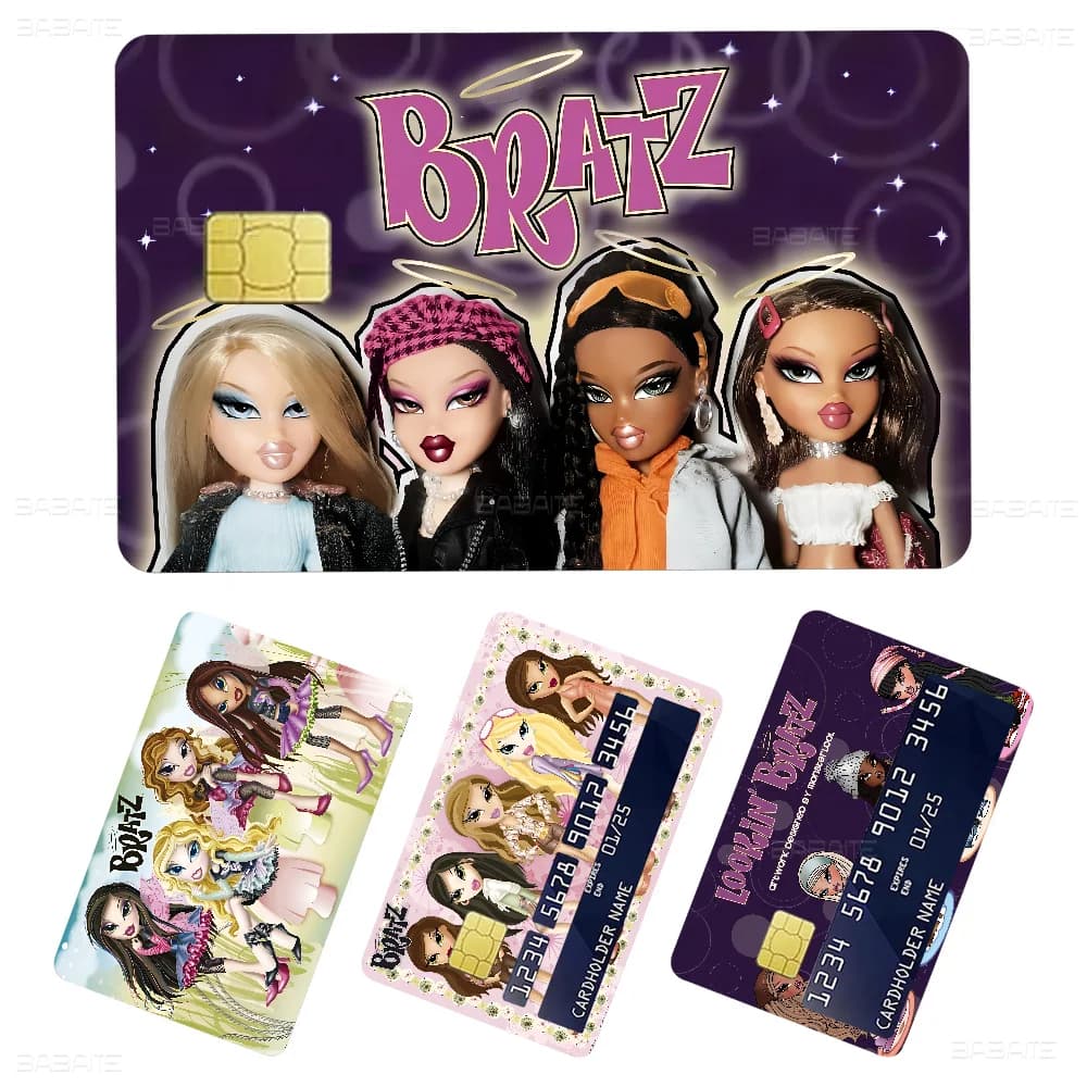 Bella D-Doll B-Bratz Anmie Pellicola adesiva Cover in pelle per carta di credito Carta bancaria di debito Frontale