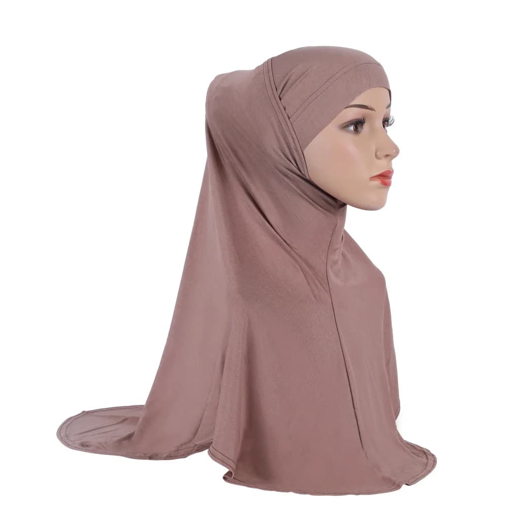 2 Pieces Amira Instant Hijab Muslim Women Headscarf Islamic Pull On Scarf Turban Arabic Prayer Hijabs Niqab Burqa Shawl Wrap Hat