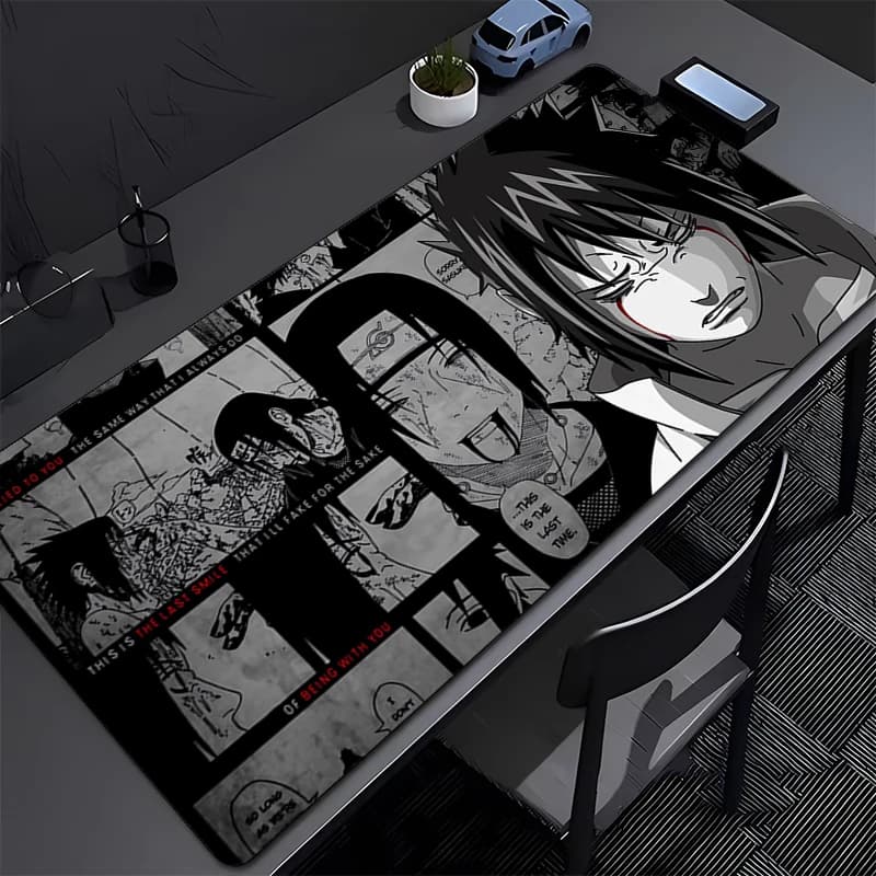 Tappetino per mouse Naruto Sasuke Office Anime Gamer Accessori per il gaming Tappetino per tastiera Varmilo Tappetino per computer in gomma Tappetino per mouse xxl